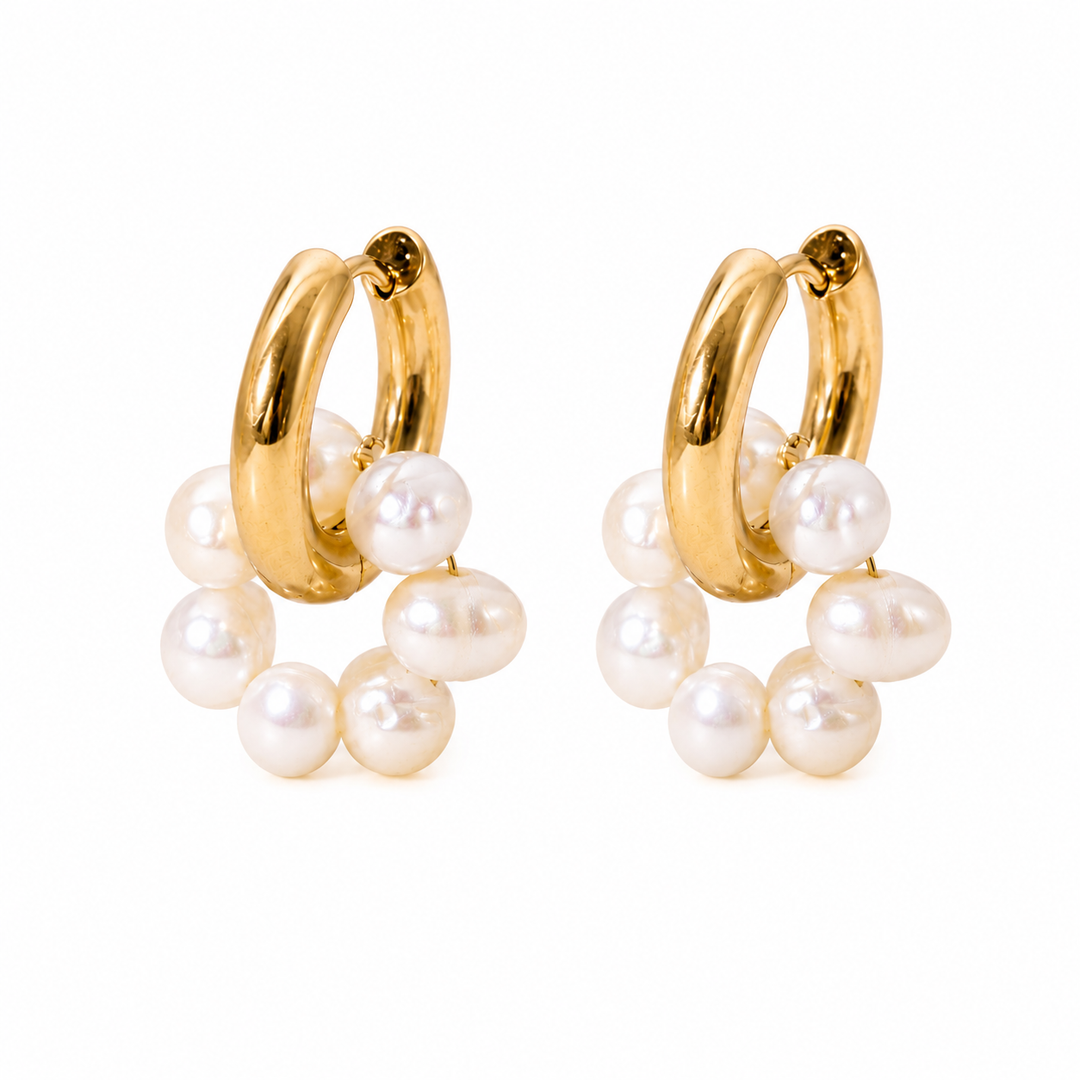 Pearl Bloom Hoops